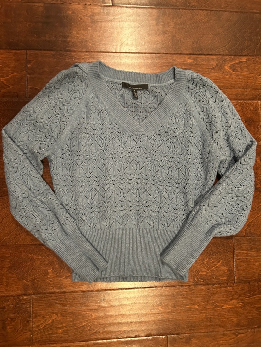 WHBM Blue V-Neck Sweater, Super Soft
